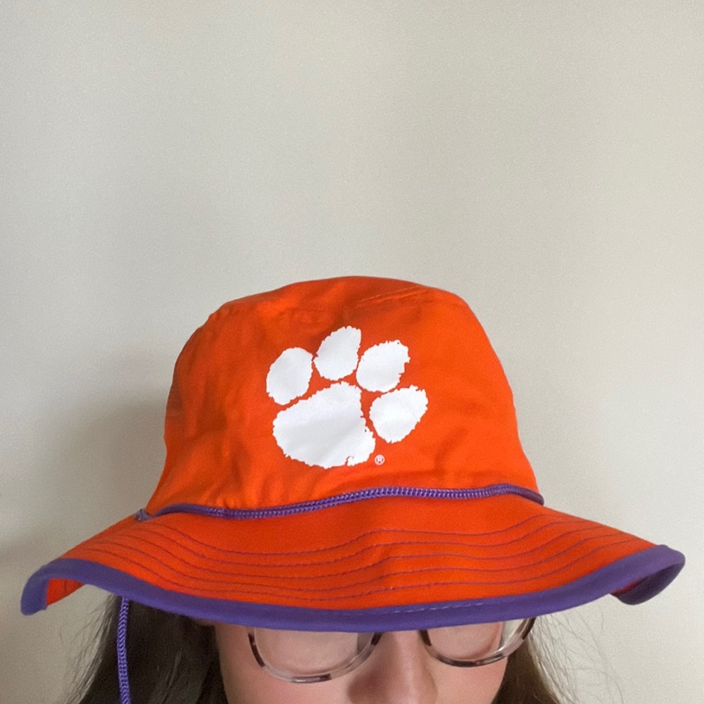 Clemson University Orange and Purple Bucket Hat Worn Only A Few Times